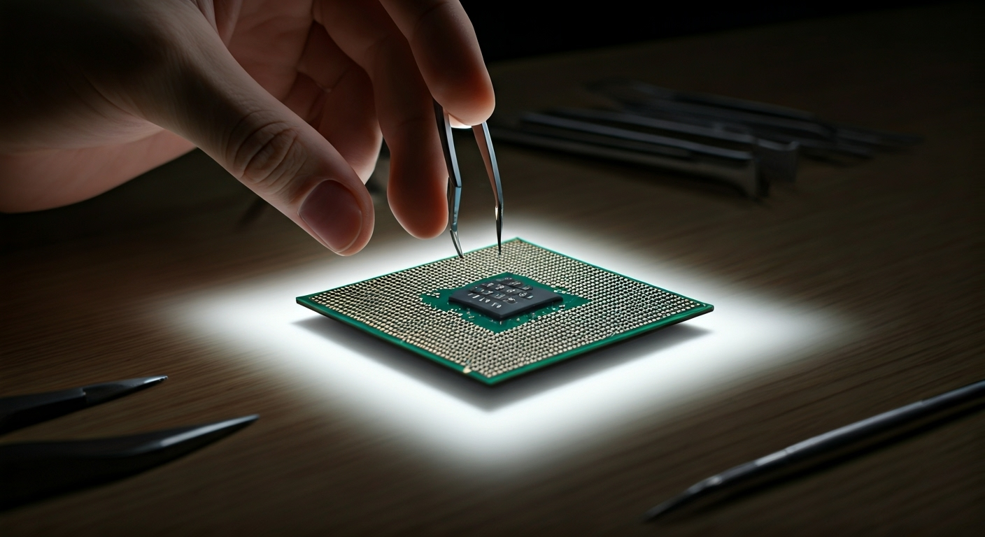 Inspecting CPU pins closely