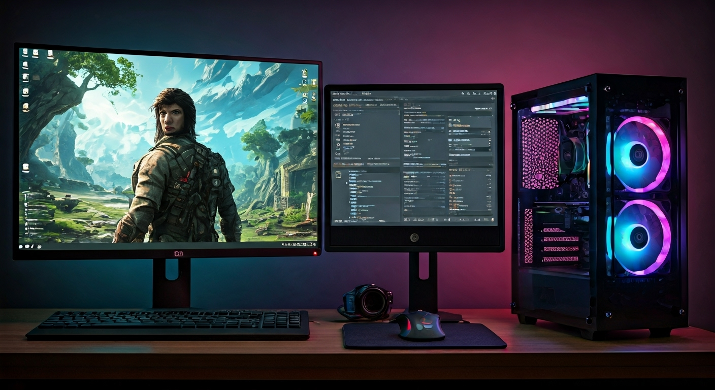 Gaming PC with streaming setup