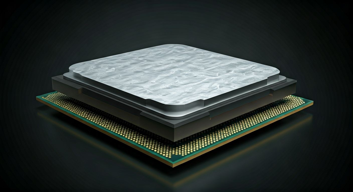 CPU with thermal paste layer