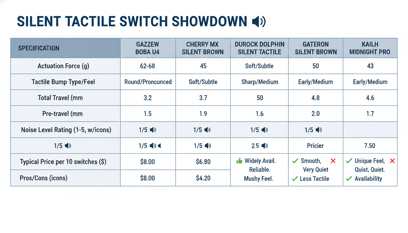 Infographic: Top Picks for 2024: The Best Silent Tactile Switches for Office Typing